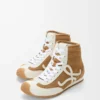 Ballet Runner 2.0 haute en daim et peau de mouton beige/blanc