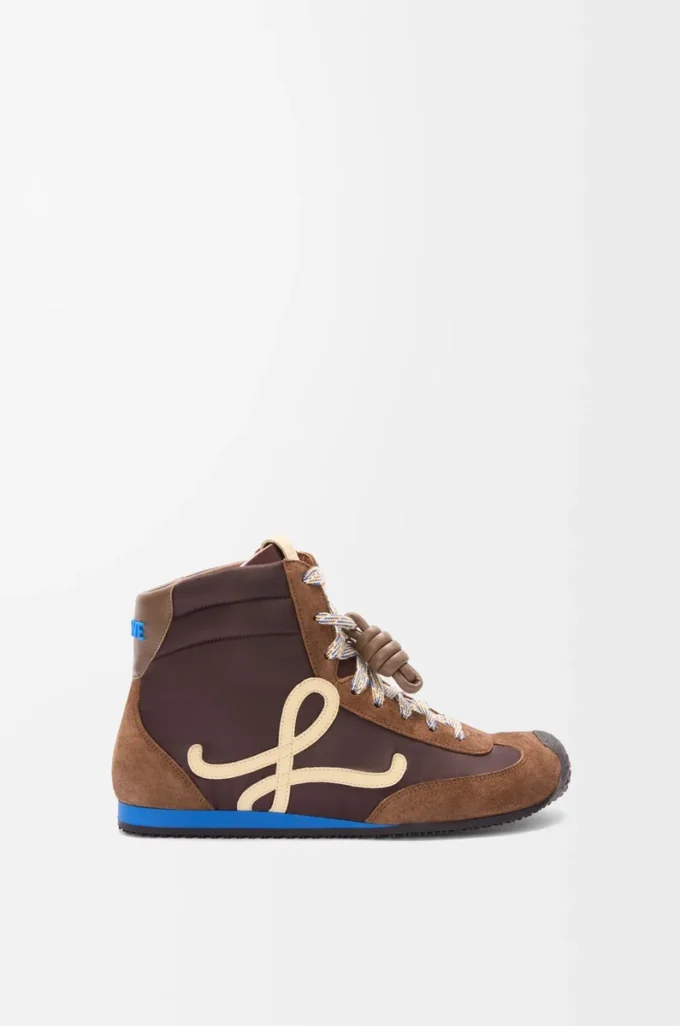 Ballet Runner 2.0 haute en nylon et cuir de veau Marron/Jaune/Bleu