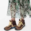 Ballet Runner 2.0 haute en nylon et cuir de veau Marron/Jaune/Bleu