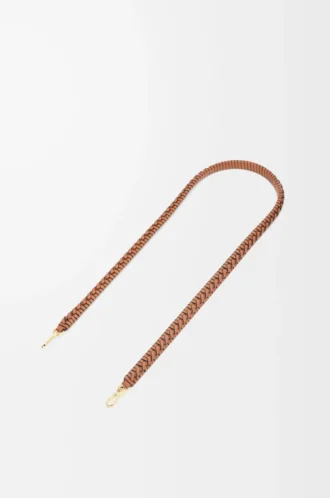 Bandoulière spiralée tissée en cuir de veau classique Pecan