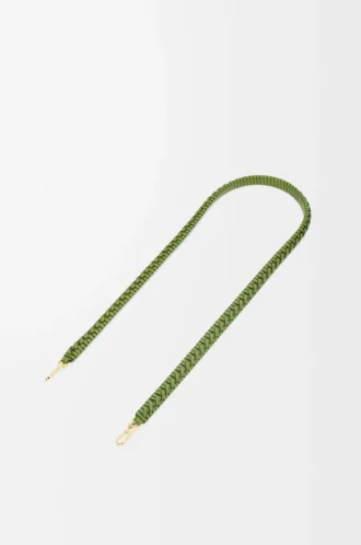 Bandoulière tissée en spirale en cuir de veau classique vert printemps