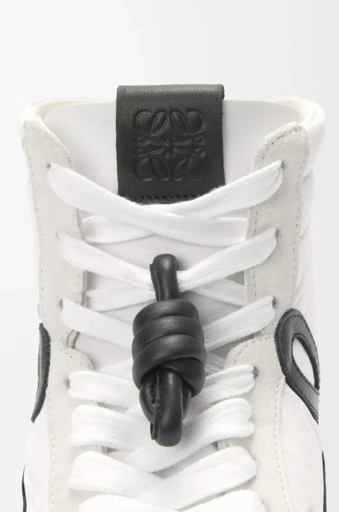 Baskets montantes Ballet Runner 2.0 en nylon et cuir de veau Blanc/Noir