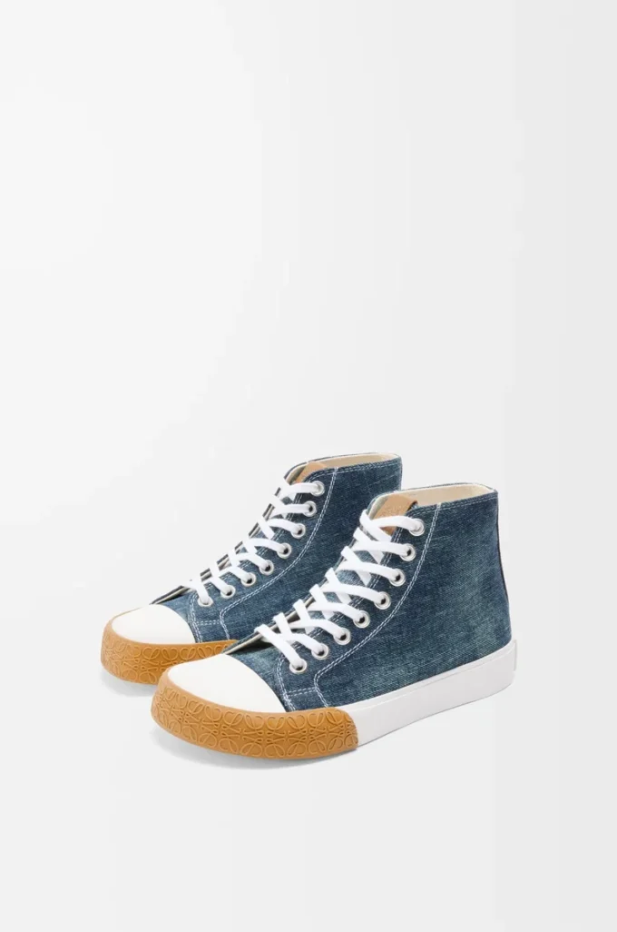 Baskets montantes Bloc en denim Denim délavé