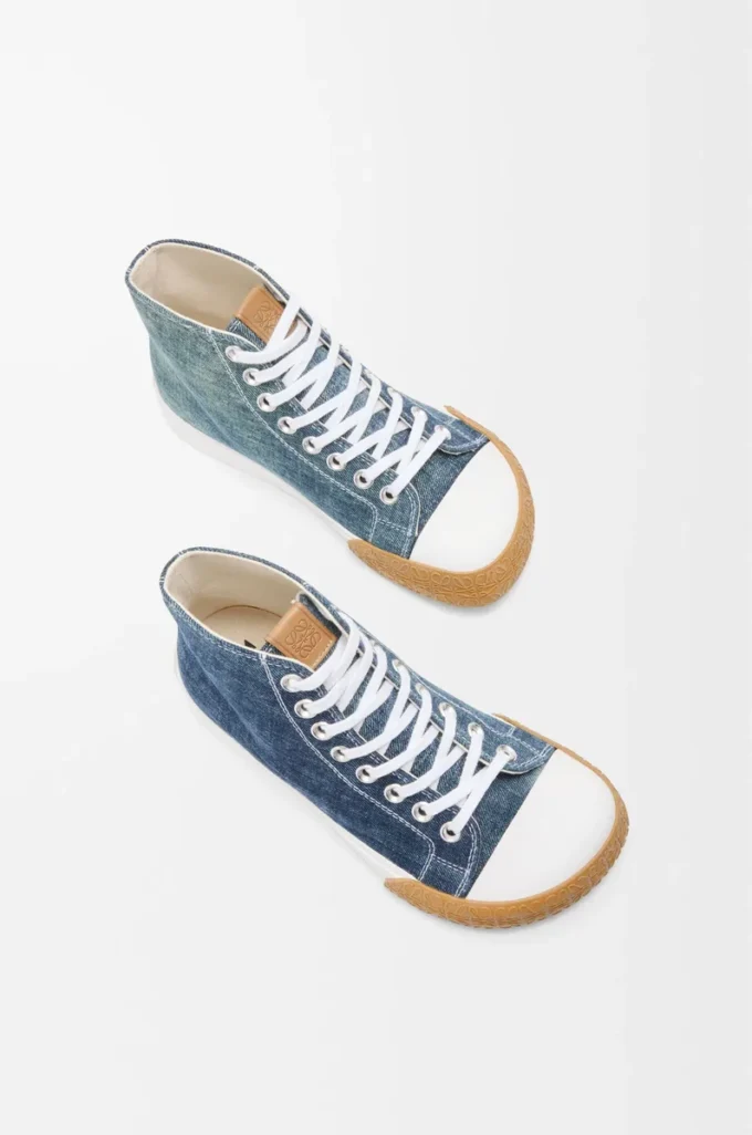 Baskets montantes Bloc en denim Denim délavé
