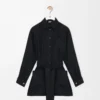 Blouse ceinturée en soie noire Blouse ceinturée en soie noire