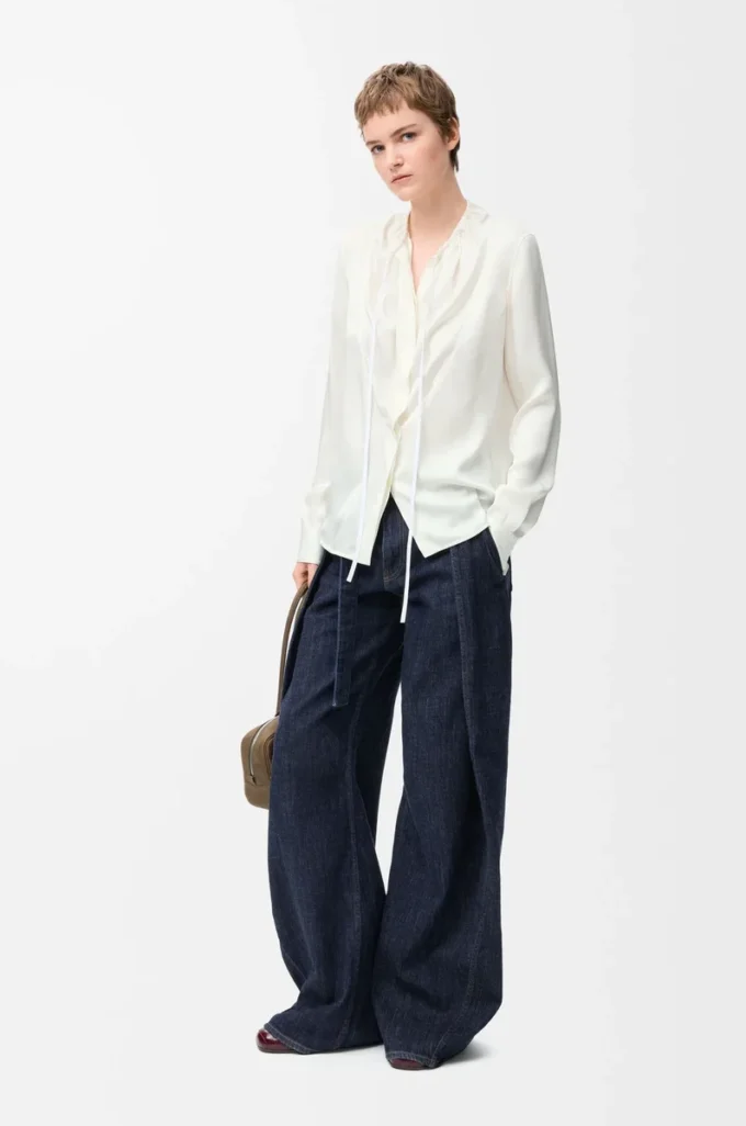 Blouse en soie blanche
