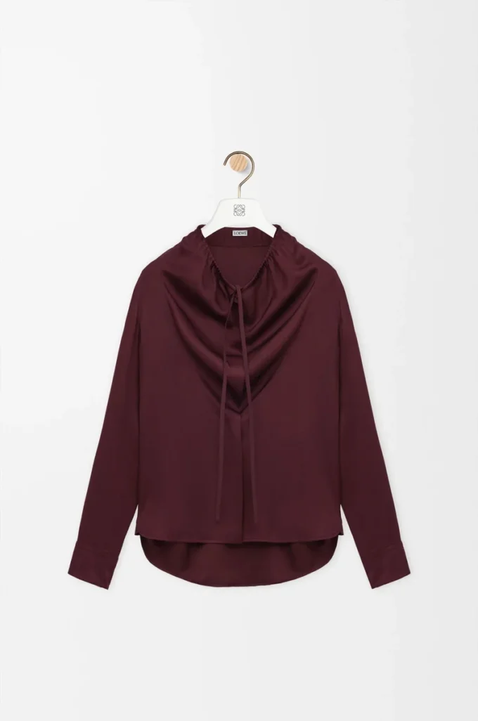 Blouse en soie bordeaux