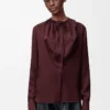 Blouse en soie bordeaux