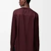 Blouse en soie bordeaux