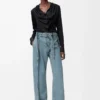 Blouse en soie noire