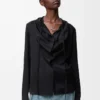 Blouse en soie noire