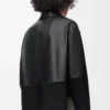 Blouse pyjama en cuir d&rsquo;agneau nappa noir