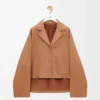 Blouse pyjama en cuir d&rsquo;agneau nappa Toffee