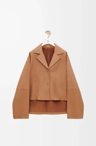 Blouse pyjama en cuir d&rsquo;agneau nappa Toffee