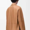 Blouse pyjama en cuir d&rsquo;agneau nappa Toffee