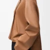 Blouse pyjama en cuir d&rsquo;agneau nappa Toffee
