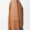 Blouse pyjama en cuir d&rsquo;agneau nappa Toffee