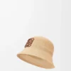 Bob en raphia et cuir de veau naturel