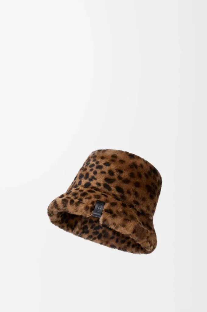 Bob imprimé en peau lainée Beige/Marron