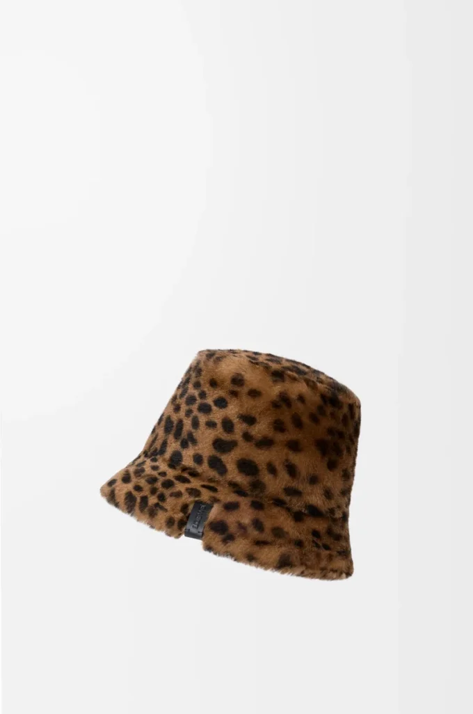 Bob imprimé en peau lainée Beige/Marron