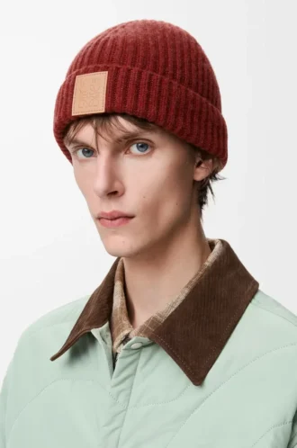 Bonnet en cachemire acajou