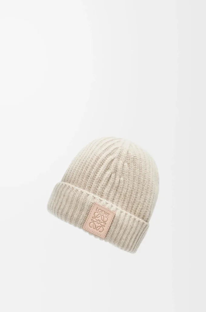 Bonnet en cachemire beige clair