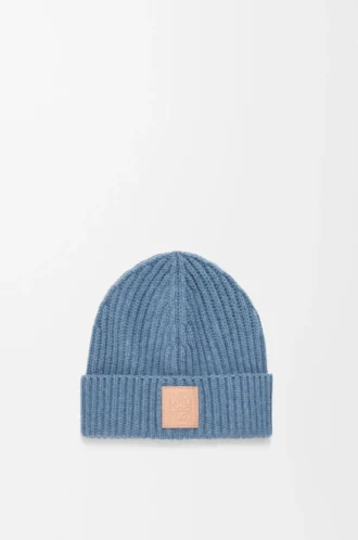 Bonnet en cachemire bleu denim