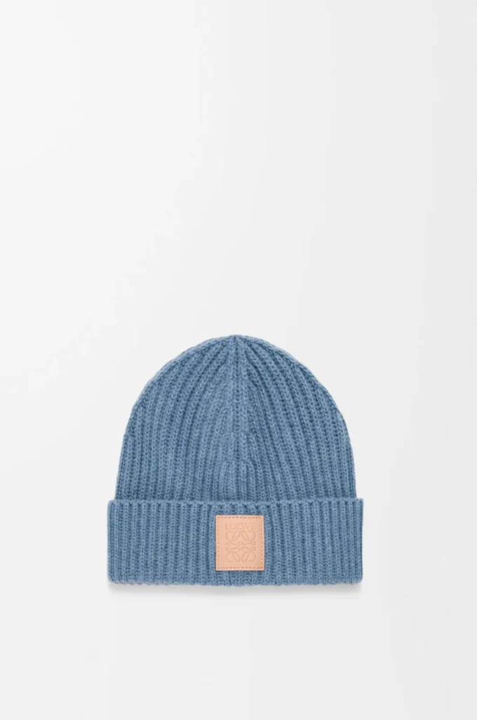 Bonnet en cachemire bleu denim