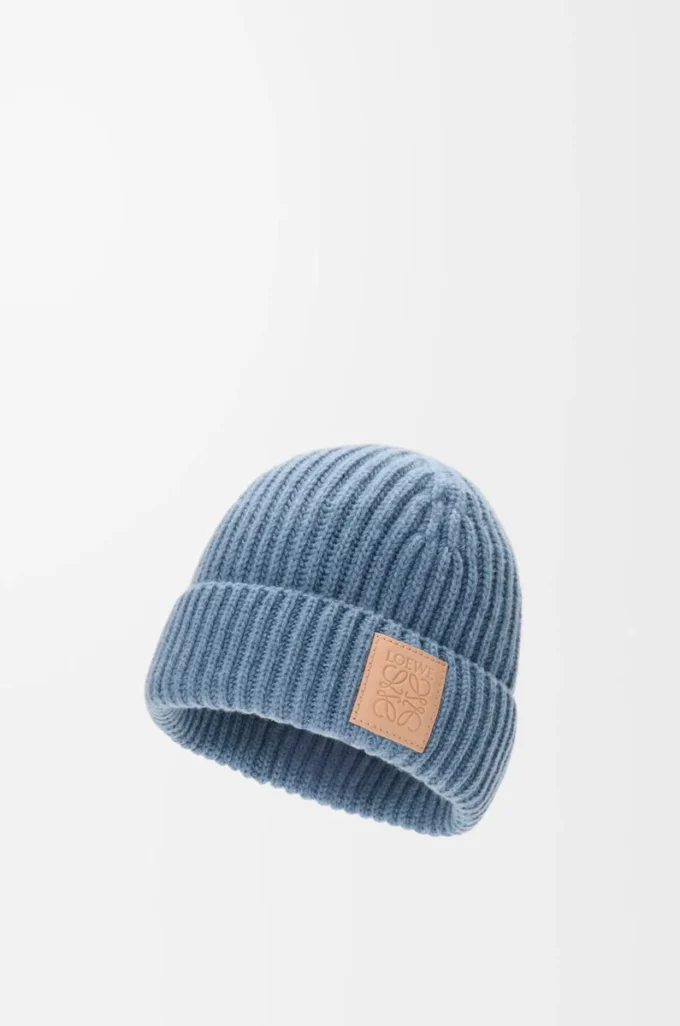 Bonnet en cachemire bleu denim