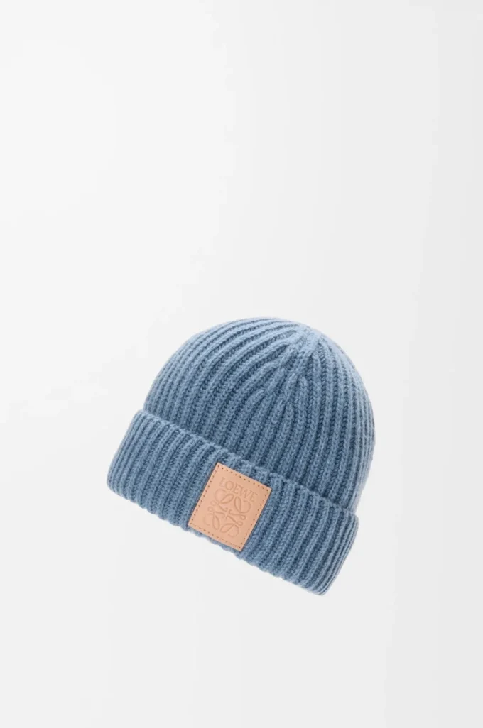 Bonnet en cachemire bleu denim