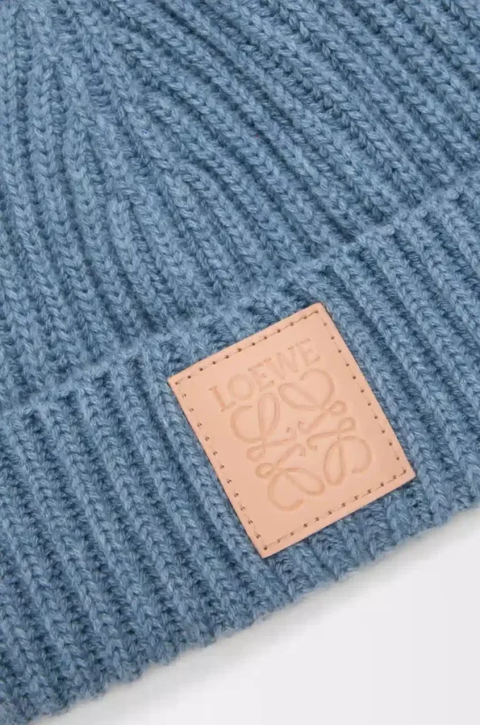 Bonnet en cachemire bleu denim