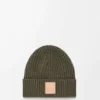 Bonnet en cachemire kaki foncé Bonnet en cachemire kaki foncé
