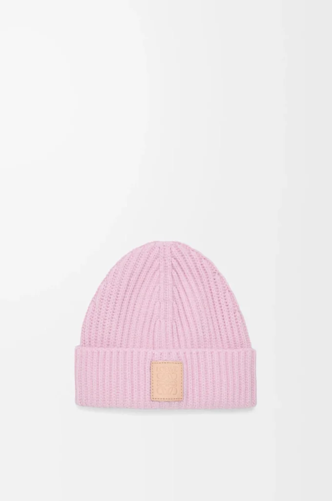 Bonnet en cachemire rose clair