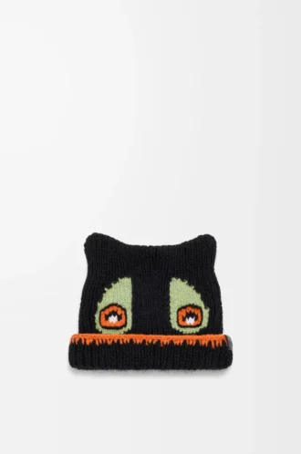 Bonnet en laine, alpaga et mohair Noir