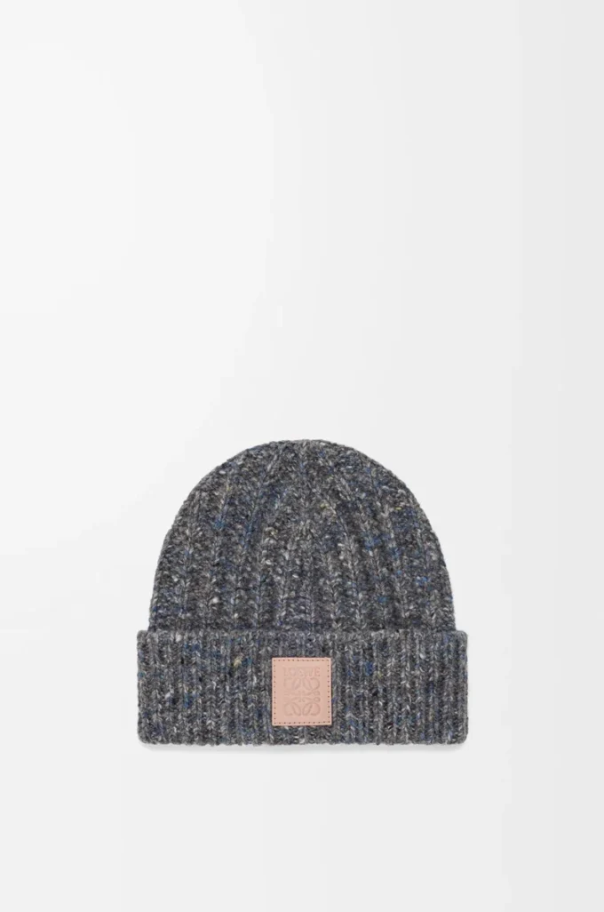 Bonnet en laine et cachemire mélangés Gris/Bleu chiné Bonnet en laine et cachemire mélangés Gris/Bleu chiné