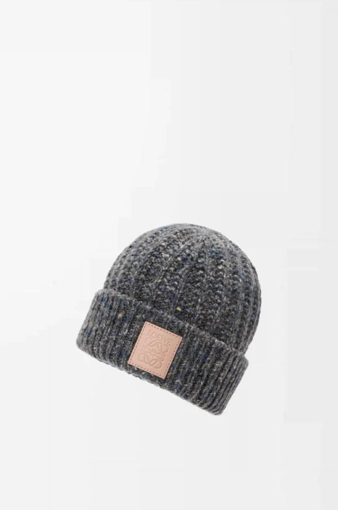Bonnet en laine et cachemire mélangés Gris/Bleu chiné Bonnet en laine et cachemire mélangés Gris/Bleu chiné