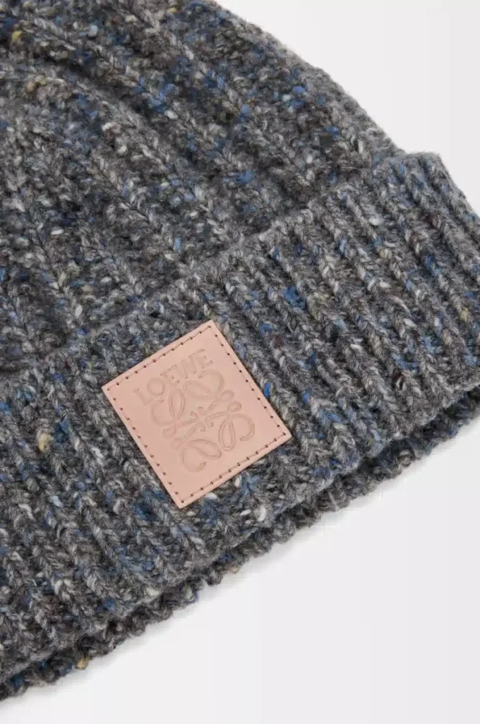 Bonnet en laine et cachemire mélangés Gris/Bleu chiné Bonnet en laine et cachemire mélangés Gris/Bleu chiné