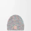 Bonnet en laine et cachemire multicolore
