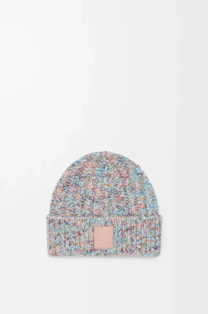 Bonnet en laine et cachemire multicolore