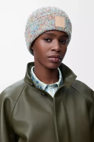 Bonnet en laine et cachemire multicolore