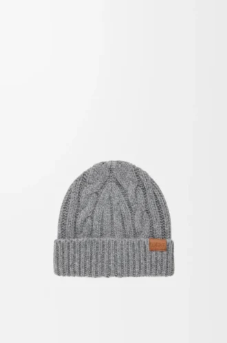 Bonnet en laine gris chiné