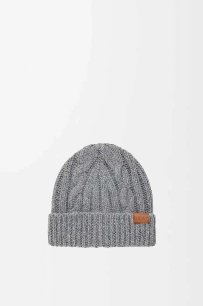 Bonnet en laine gris chiné