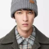 Bonnet en laine gris chiné