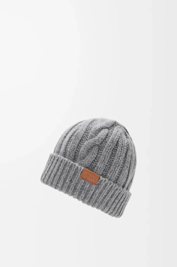 Bonnet en laine gris chiné