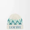 Bonnet en laine mélangée Blanc/Menthe