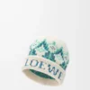 Bonnet en laine mélangée Blanc/Menthe