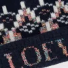 Bonnet en laine mélangée bleu marine/multicolore