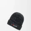 Bonnet en laine, soie et alpaga mélangés Noir chiné Bonnet en laine, soie et alpaga mélangés Noir chiné