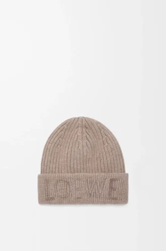 Bonnet LOEWE en laine beige foncé