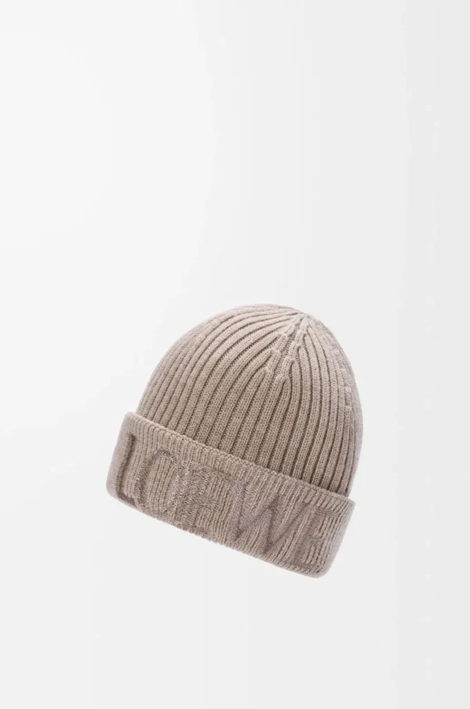 Bonnet LOEWE en laine beige foncé